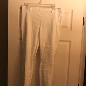 White cigarette pants
